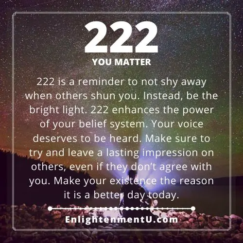 222 Angel Number You Matter Seeing 222 Meaning