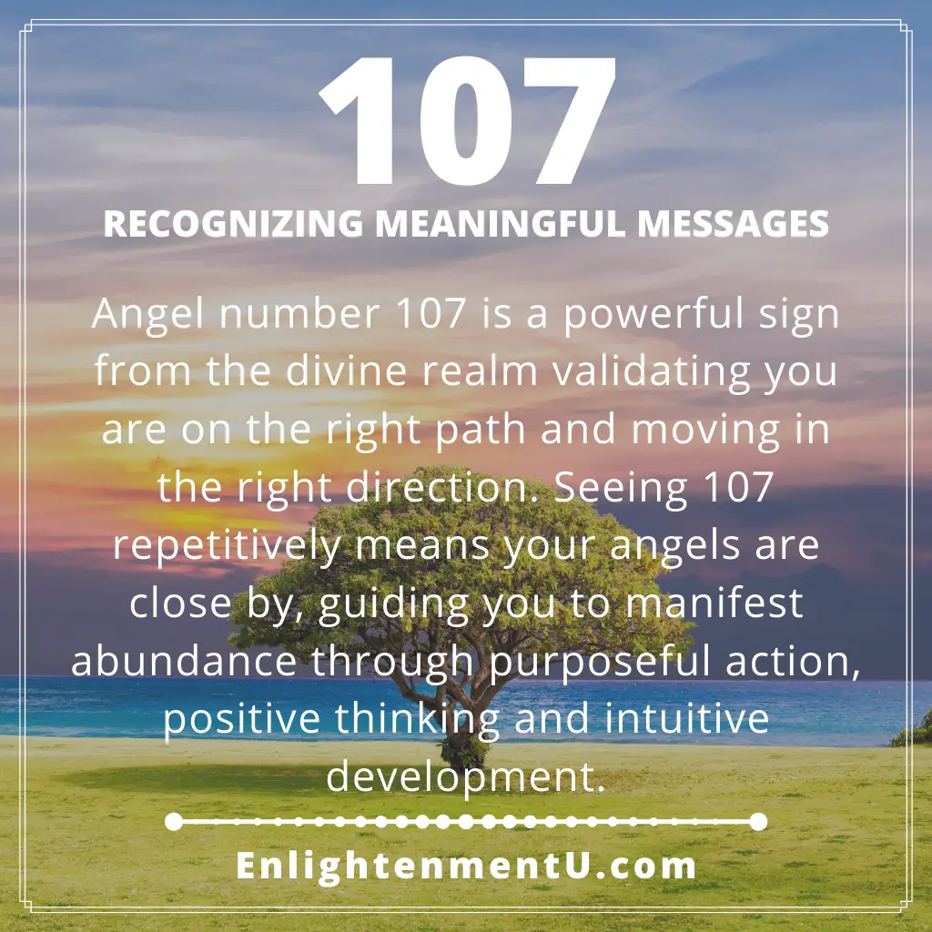Seeing 107 Angel Number Meaning