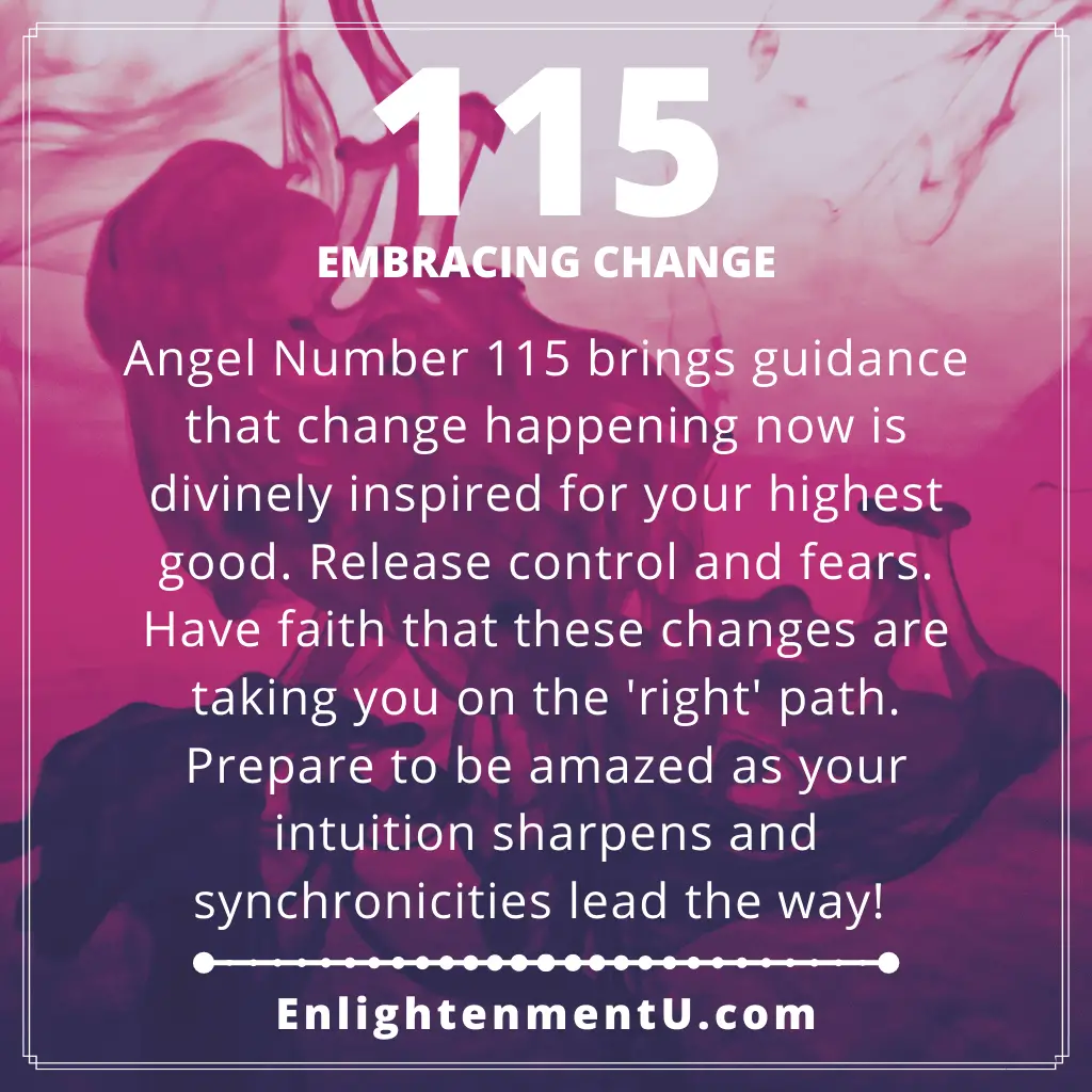 Seeing 115 Angel Number Meaning