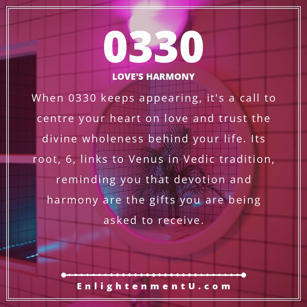 Meaning of seeing 0330 angel number
