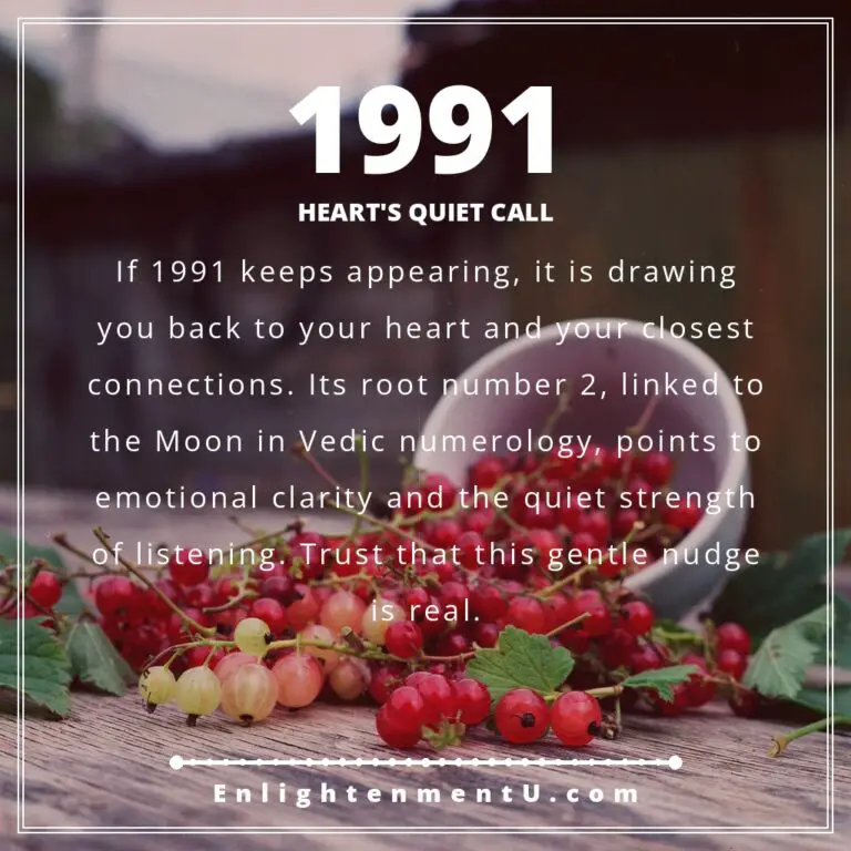 Read more about the article 1991 Angel Number Meaning: Love, Twin Flame & Vedic Insight
