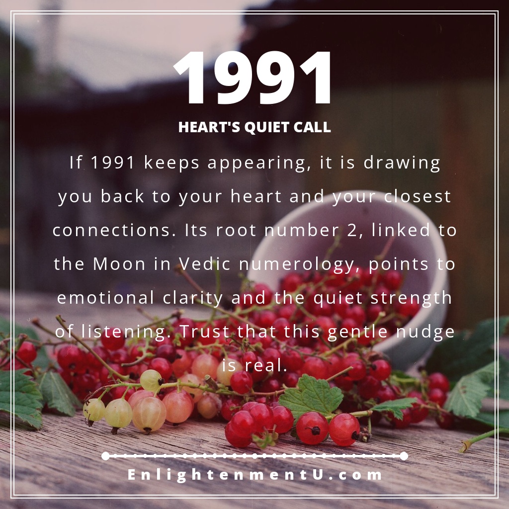 Meaning of seeing 1991 angel number