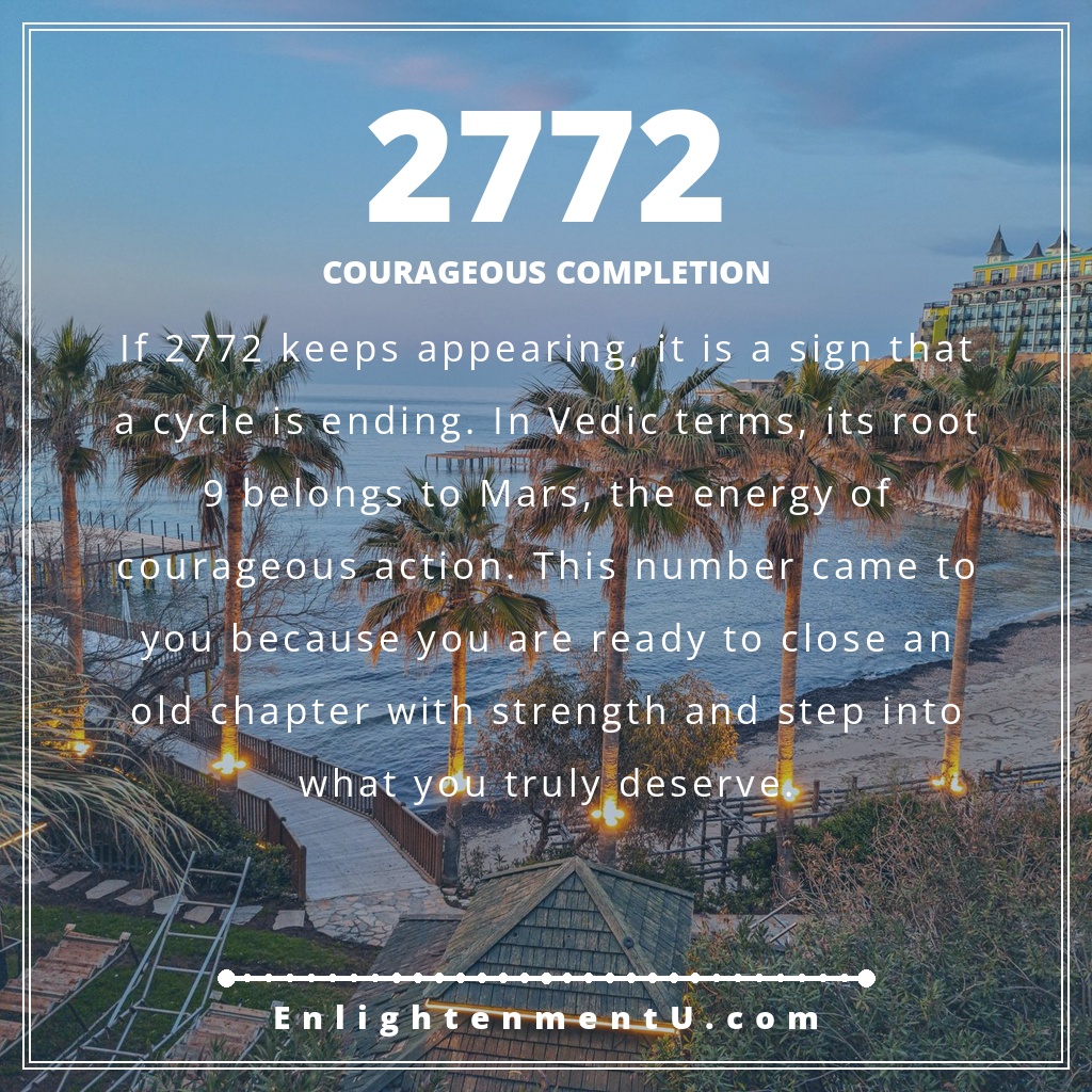 Meaning of seeing 2772 angel number