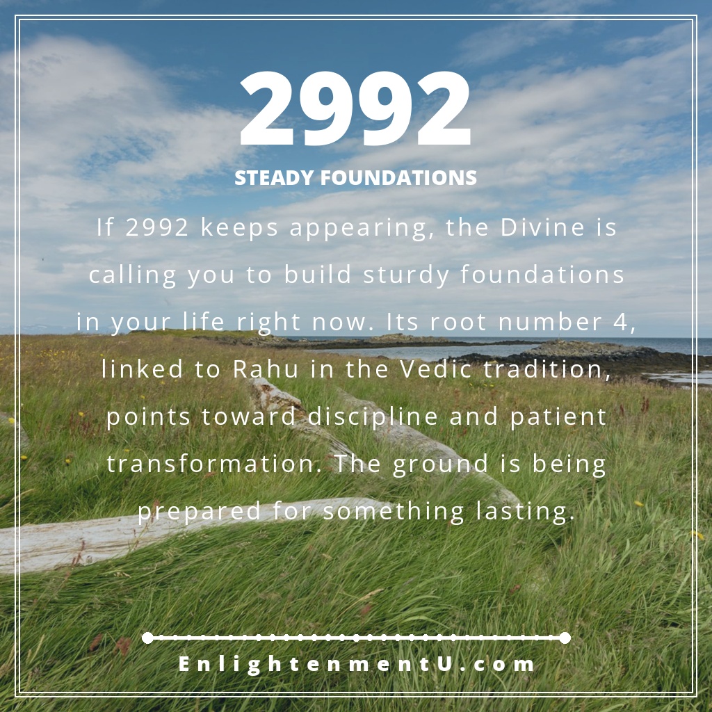 Meaning of seeing 2992 angel number