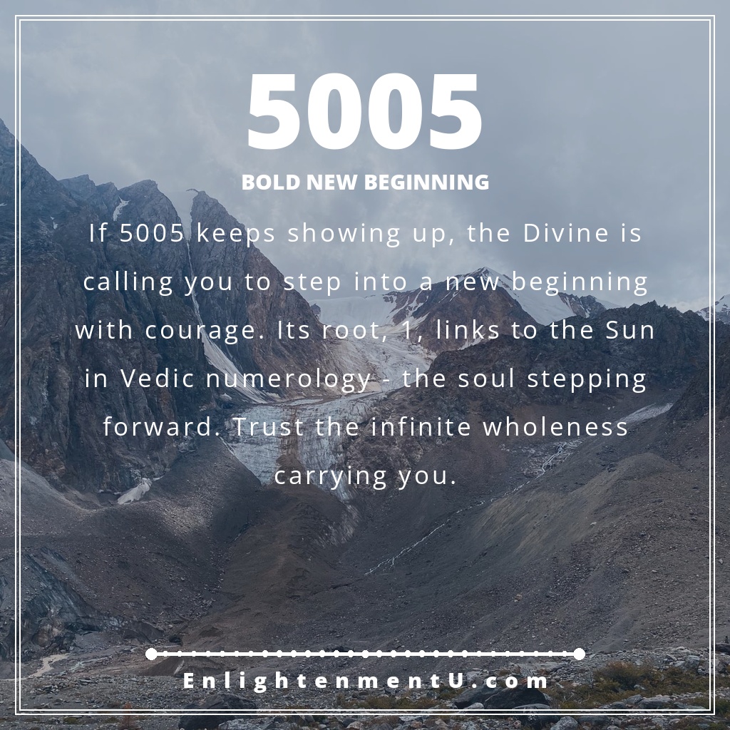 Meaning of seeing 5005 angel number