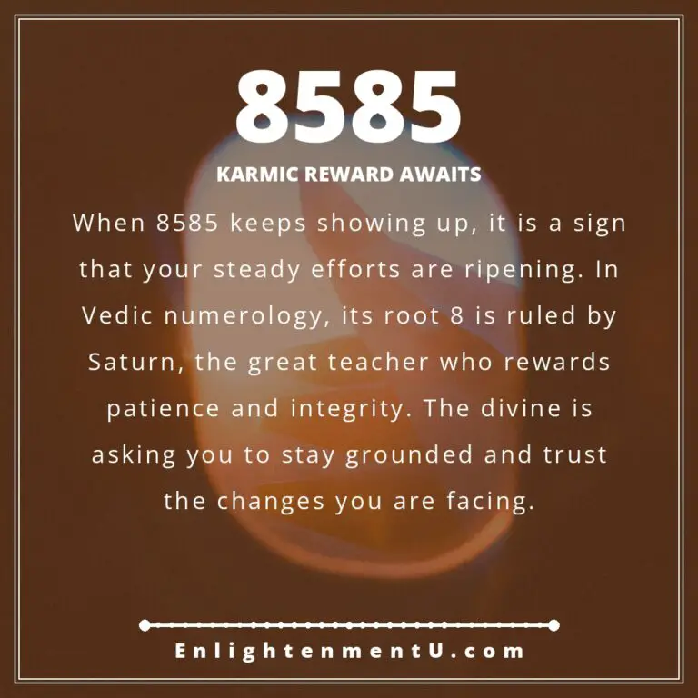 Read more about the article 8585 Angel Number Meaning: Karmic Balance, Love, and Purpose