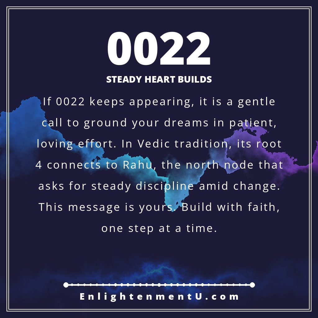 Meaning of seeing 0022 angel number