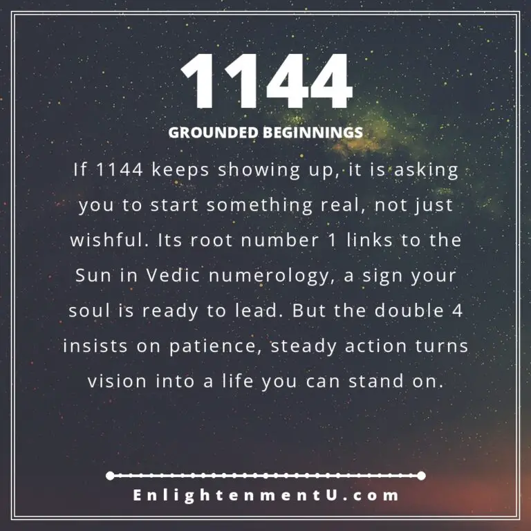 Read more about the article 1144 Angel Number Meaning: Love, Money & Vedic Insight