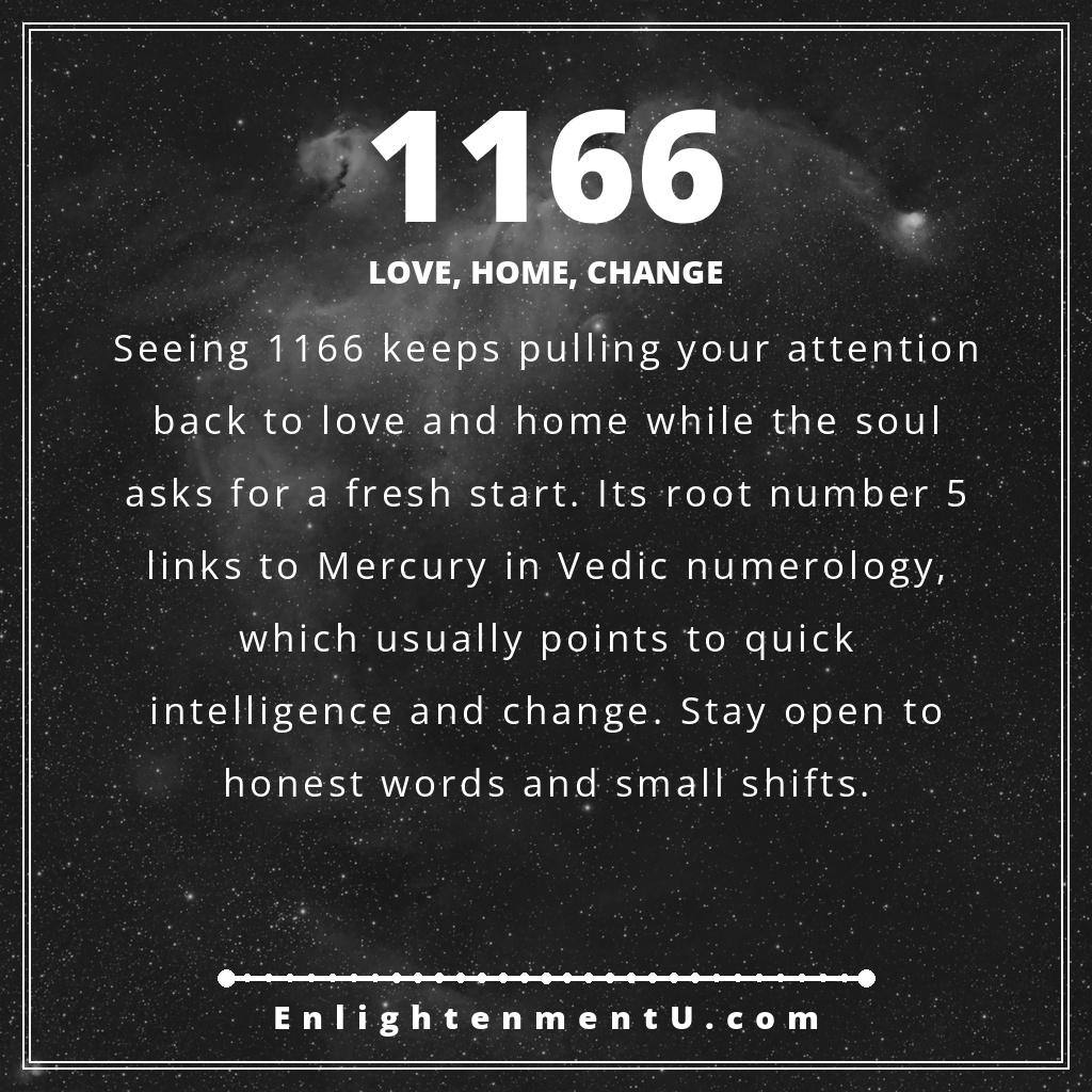 Meaning of seeing 1166 angel number