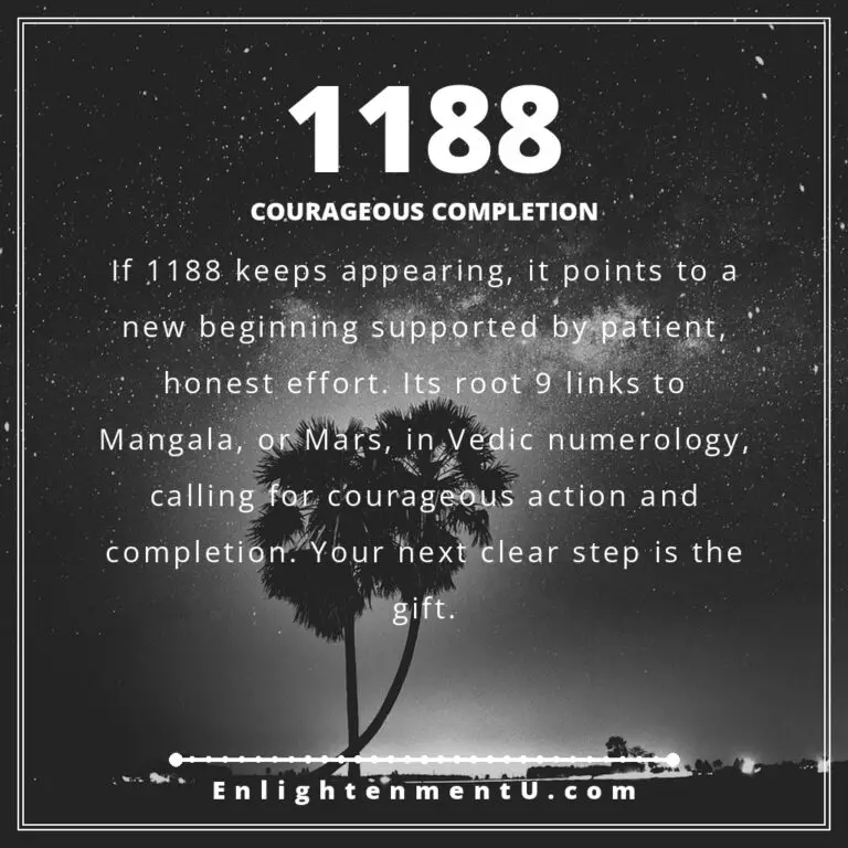 Read more about the article 1188 Angel Number Meaning: Love, Money & Vedic Insight