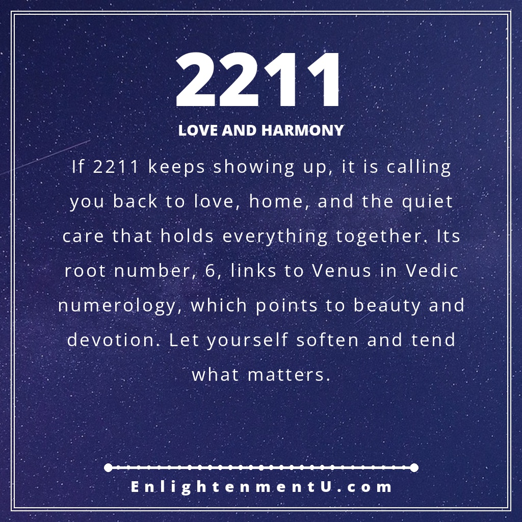 Significado de ver el número angelical 2211