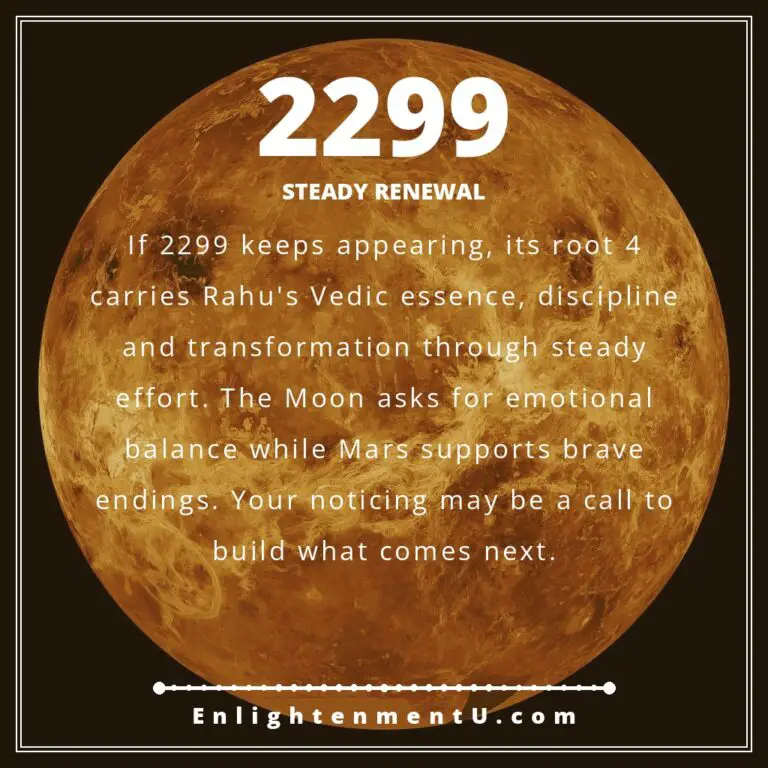 Read more about the article 2299 Angel Number Meaning: Love, Money & Vedic Insight