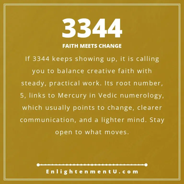 Read more about the article 3344 Angel Number Meaning: Love, Money & Vedic Insight