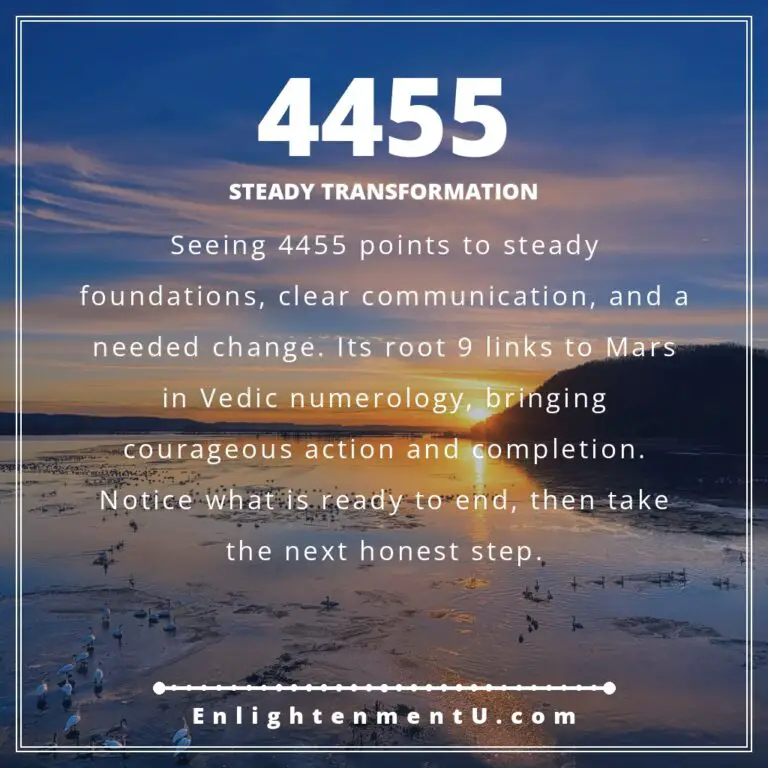 Read more about the article 4455 Angel Number Meaning: Love, Money & Vedic Insight