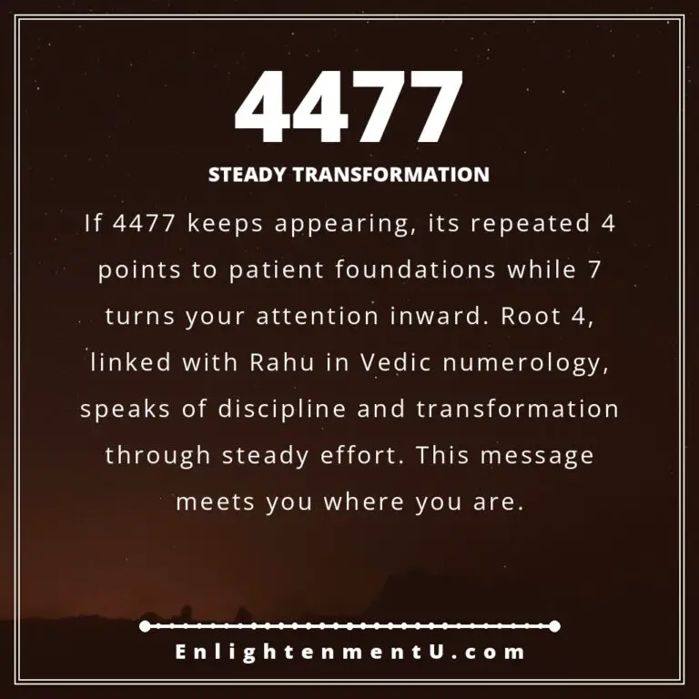Read more about the article 4477 Angel Number Meaning: Love, Money & Vedic Insight