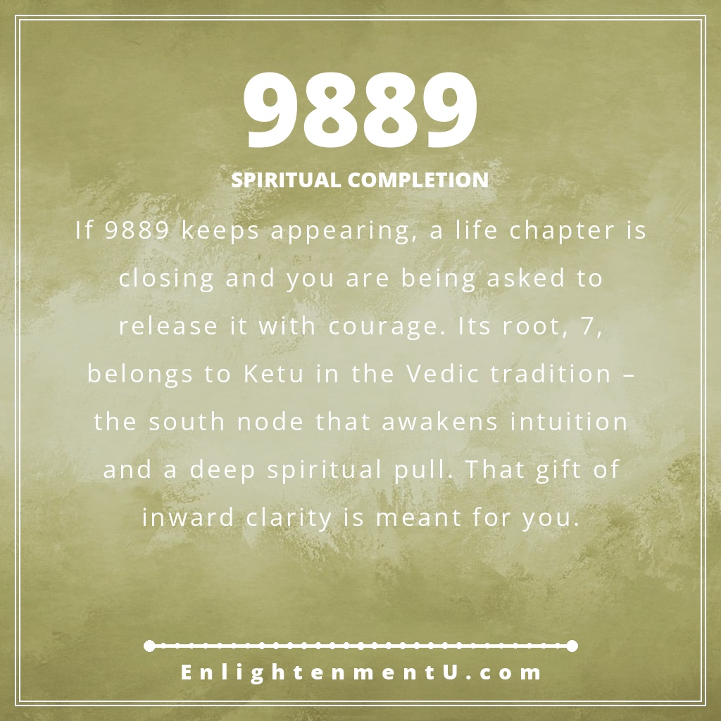 Meaning of seeing 9889 angel number