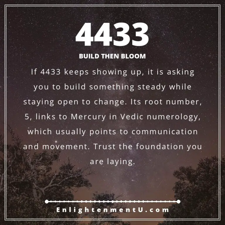 Read more about the article 4433 Angel Number Meaning: Love, Money & Vedic Insight