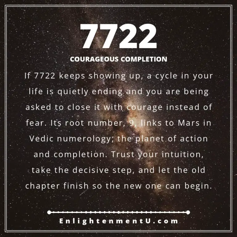 Read more about the article Significado del número angelical 7722: amor, dinero e interpretación védica