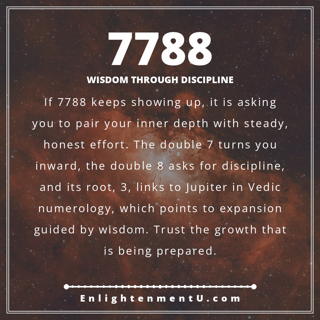 Meaning of seeing 7788 angel number