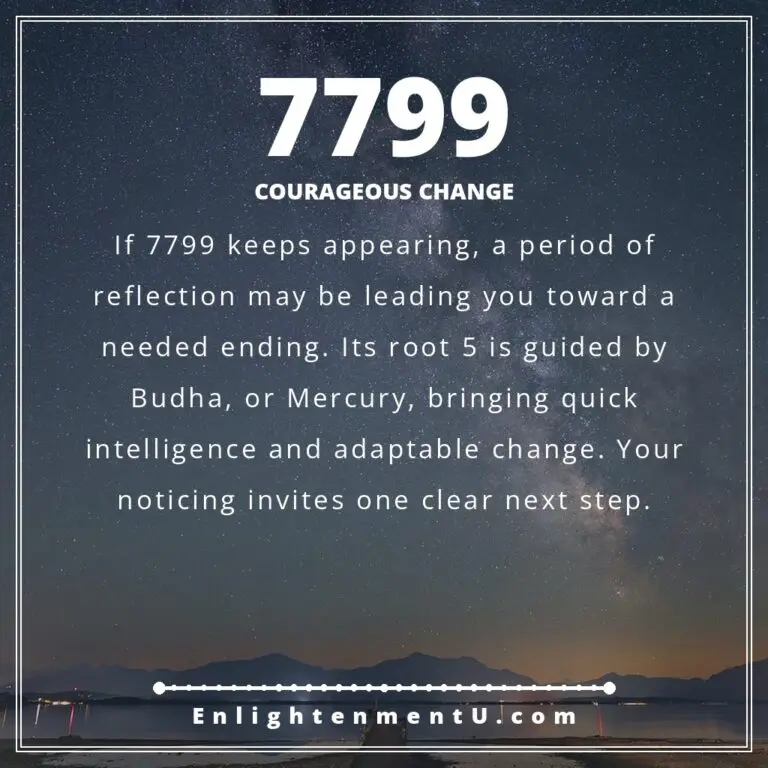 Read more about the article 7799 Angel Number Meaning: Love, Money & Vedic Insight