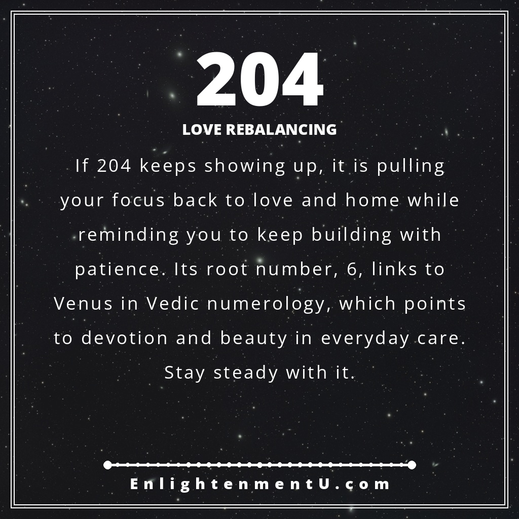 Meaning of seeing 204 angel number
