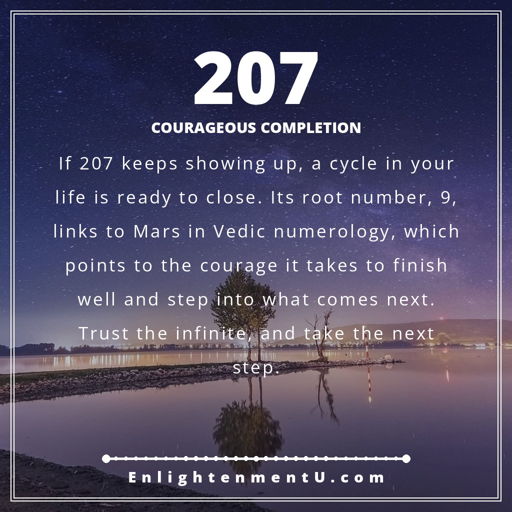 Meaning of seeing 207 angel number
