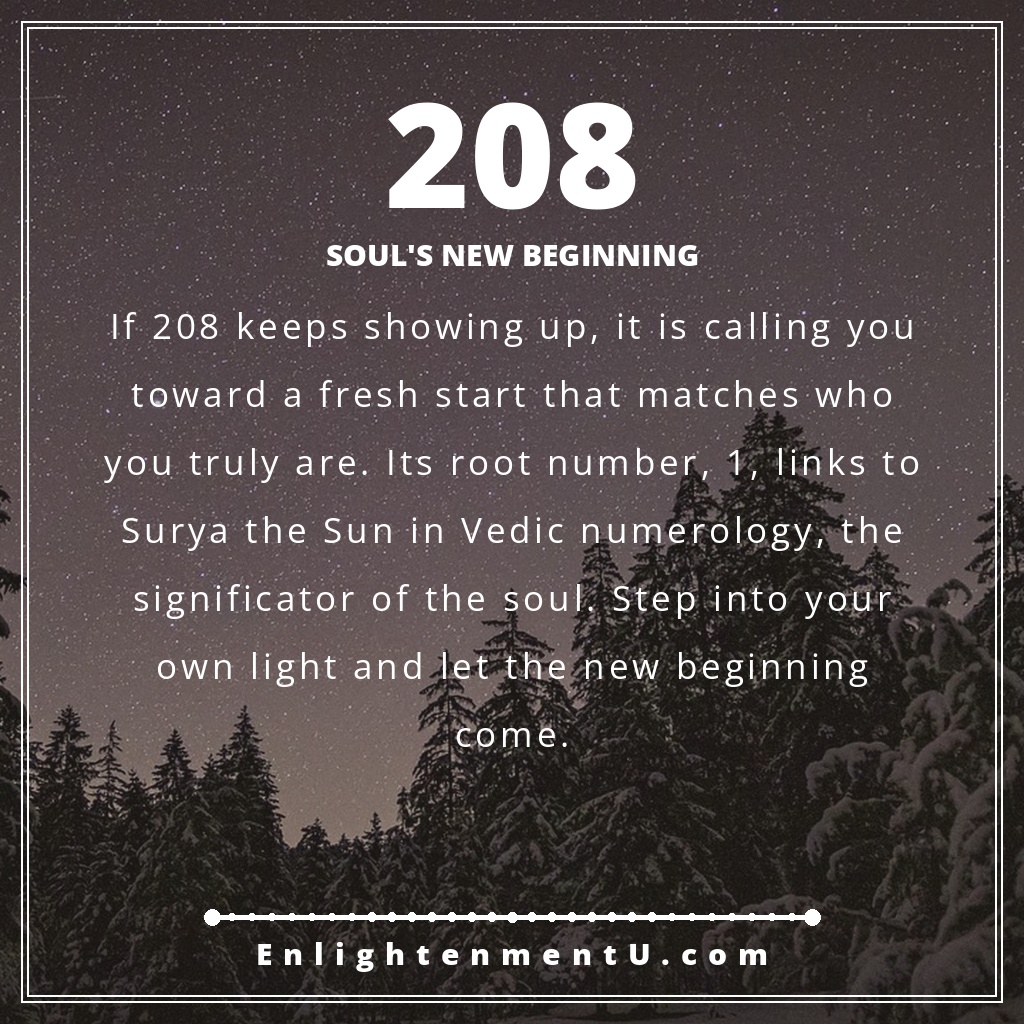 Meaning of seeing 208 angel number