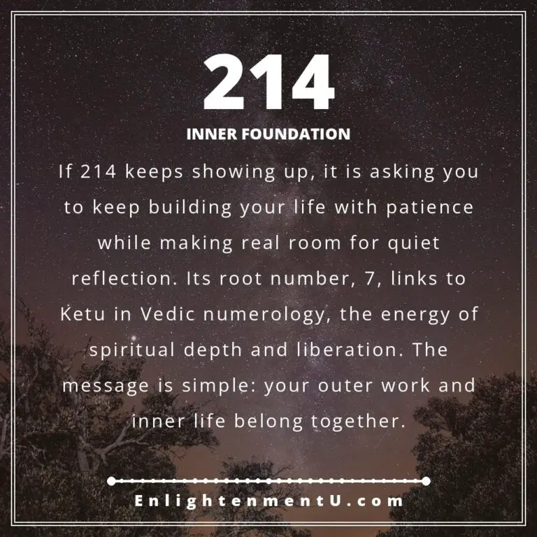 Read more about the article Significado del número angelical 214: amor, dinero e interpretación védica