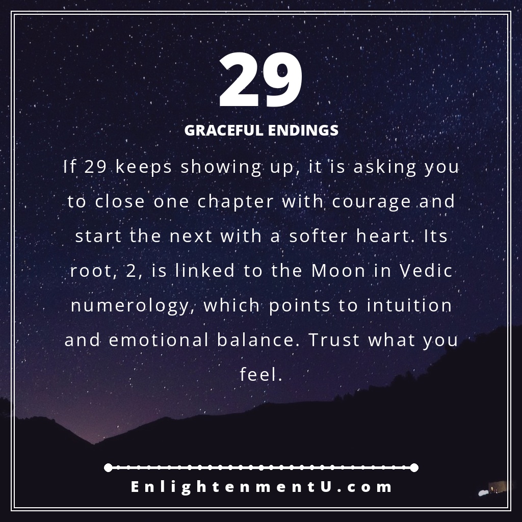Meaning of seeing 29 angel number