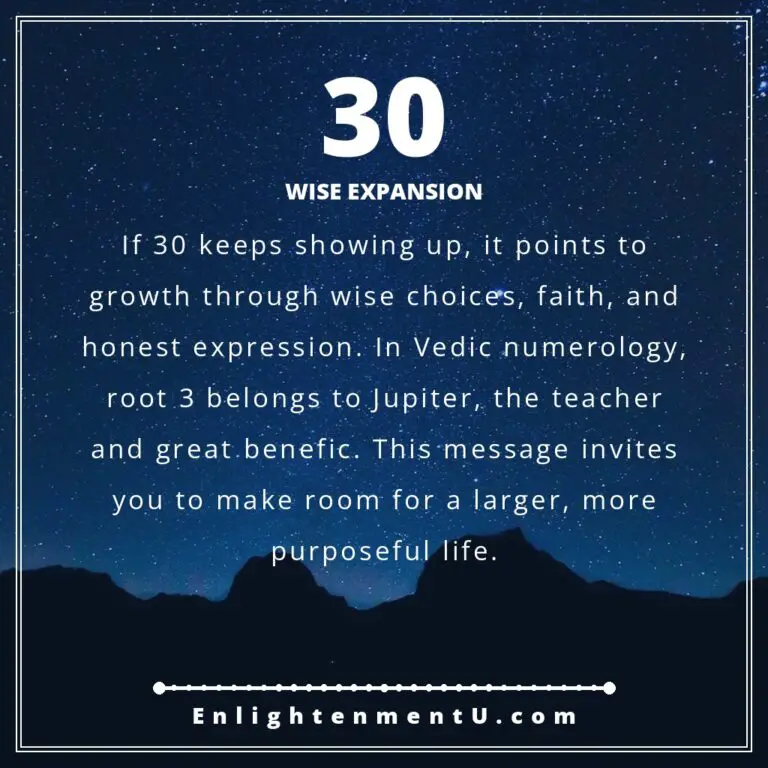 Read more about the article 30 Angel Number Meaning: Love, Money & Vedic Insight