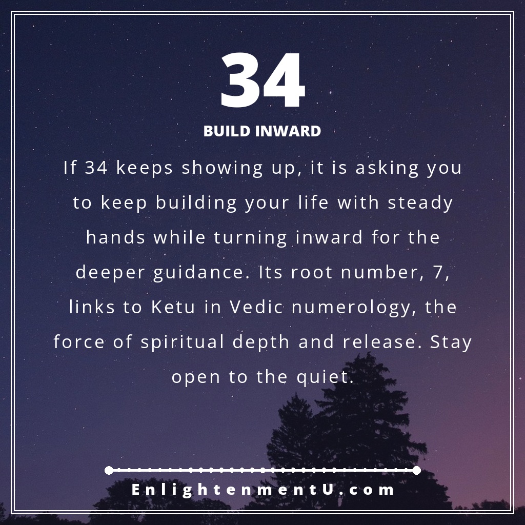 Meaning of seeing 34 angel number