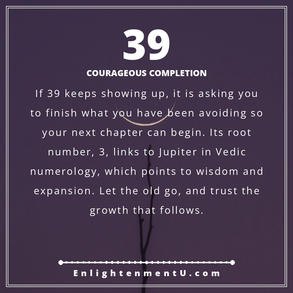 Meaning of seeing 39 angel number