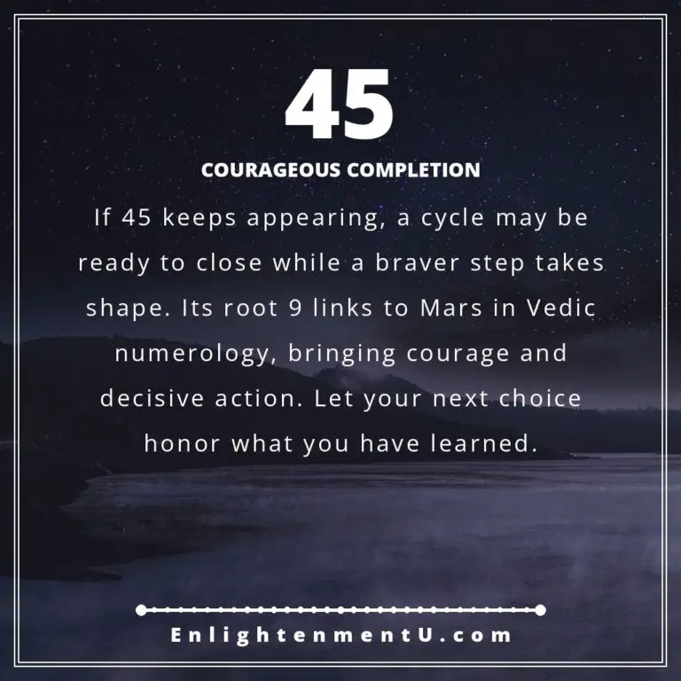 Read more about the article 45 Angel Number Meaning: Love, Money & Vedic Insight