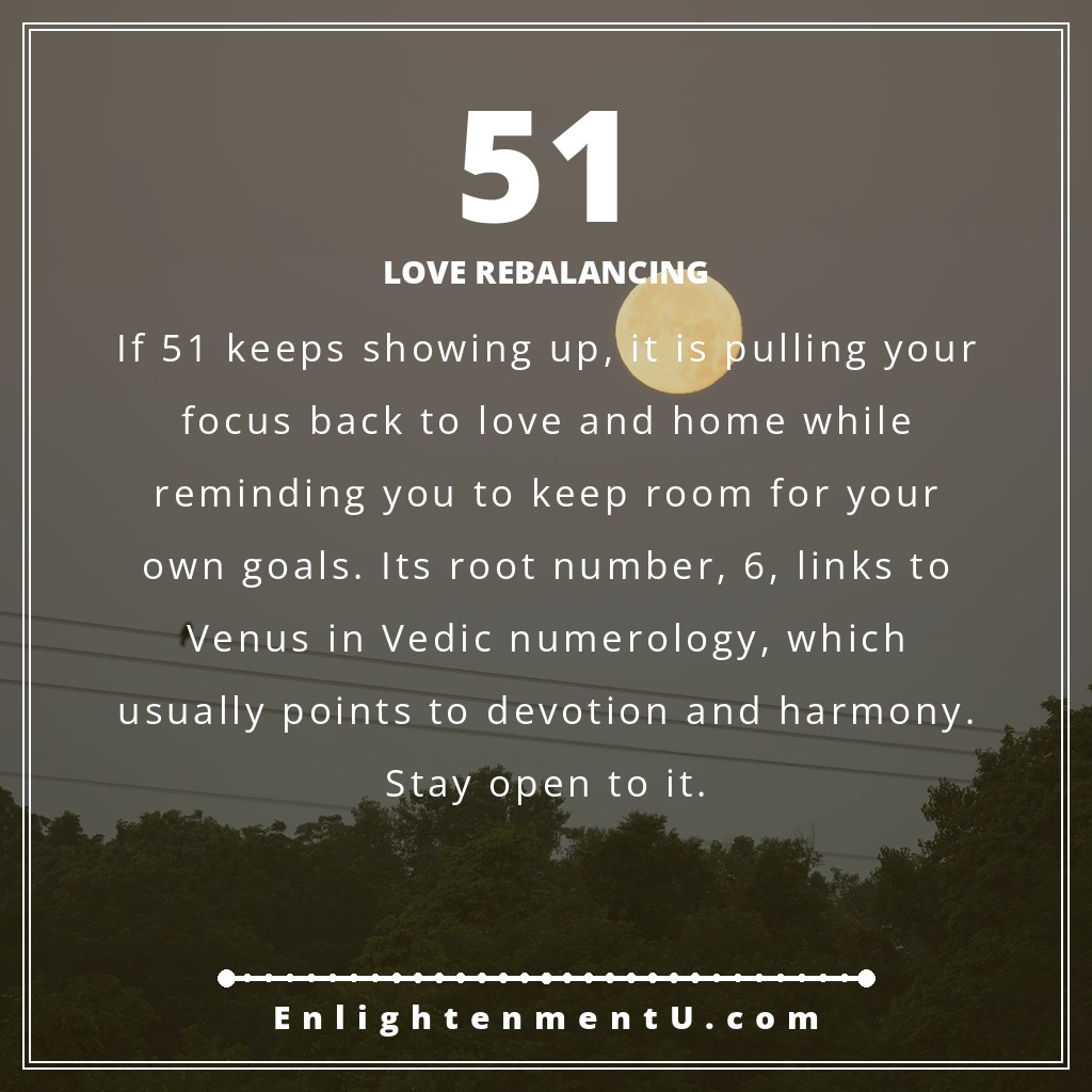 Meaning of seeing 51 angel number