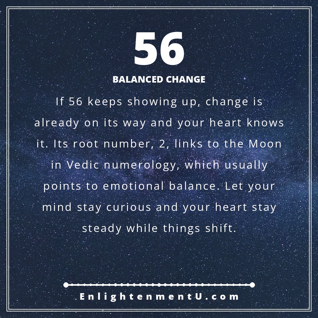 Meaning of seeing 56 angel number