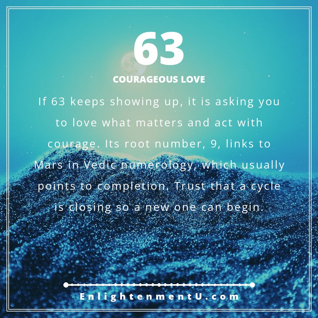 Meaning of seeing 63 angel number