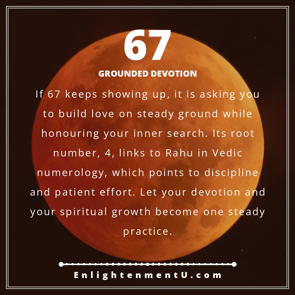 Meaning of seeing 67 angel number