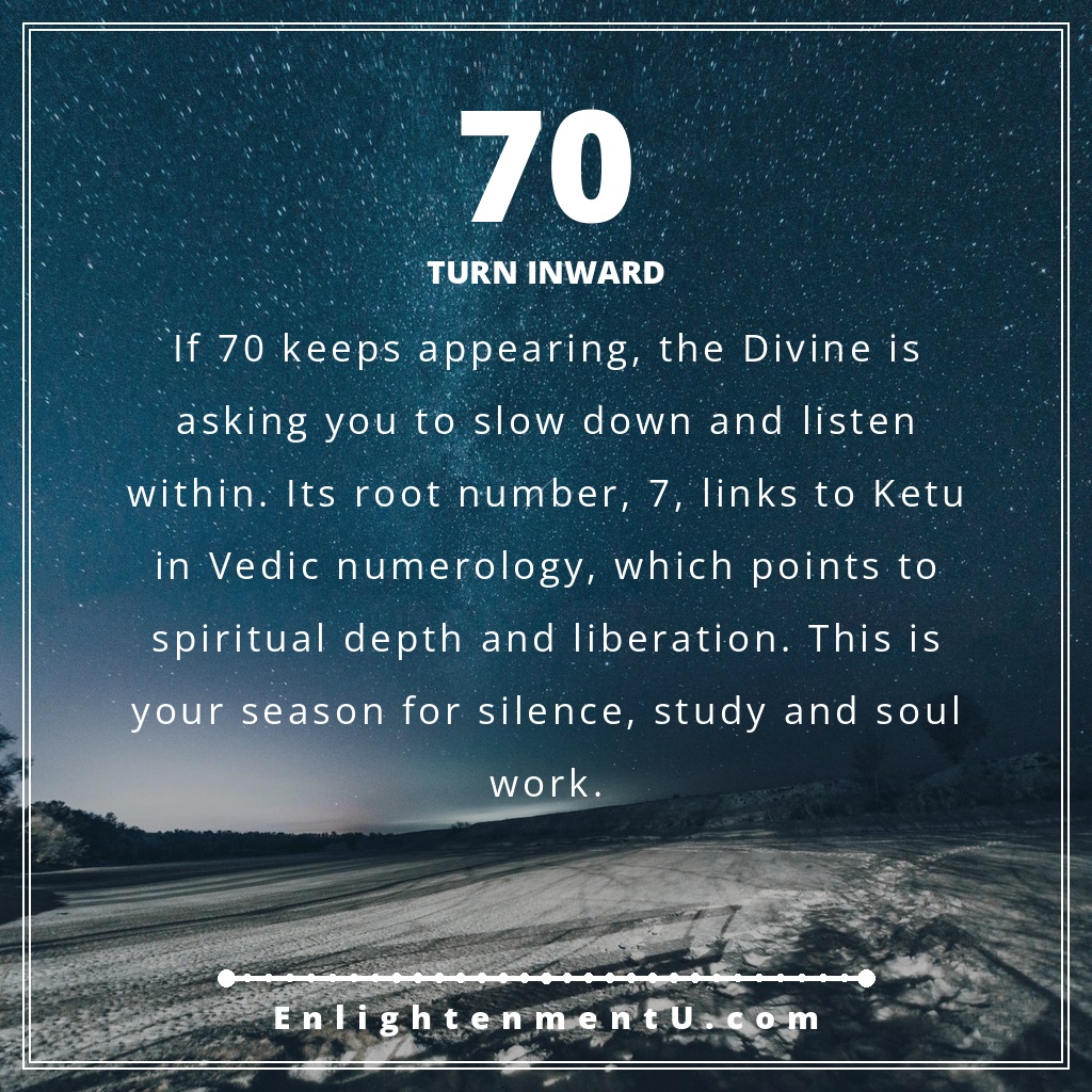 Meaning of seeing 70 angel number