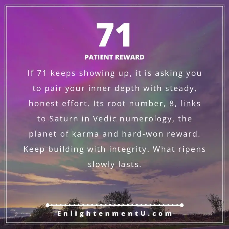 Read more about the article 71 Angel Number Meaning: Karma, Discipline & Vedic Insight