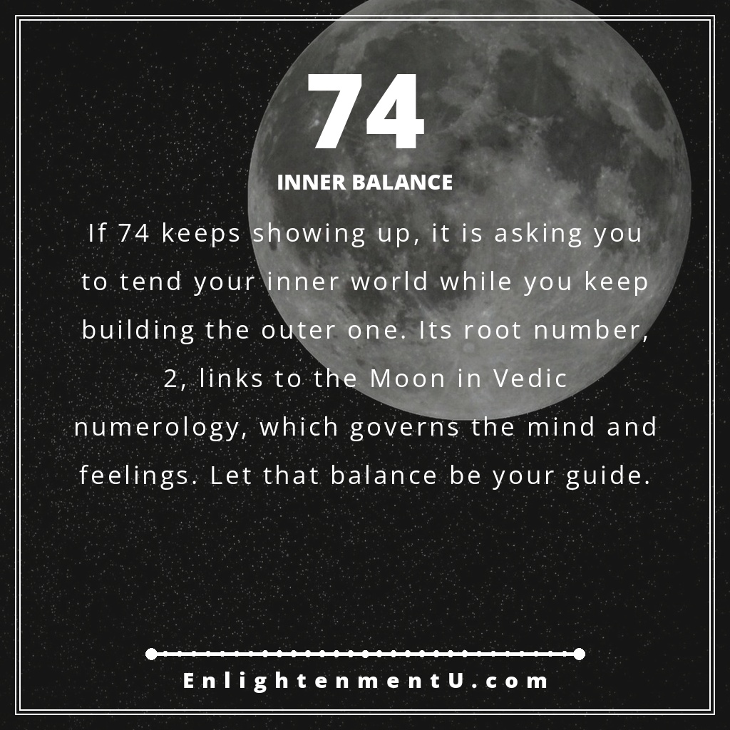 Meaning of seeing 74 angel number