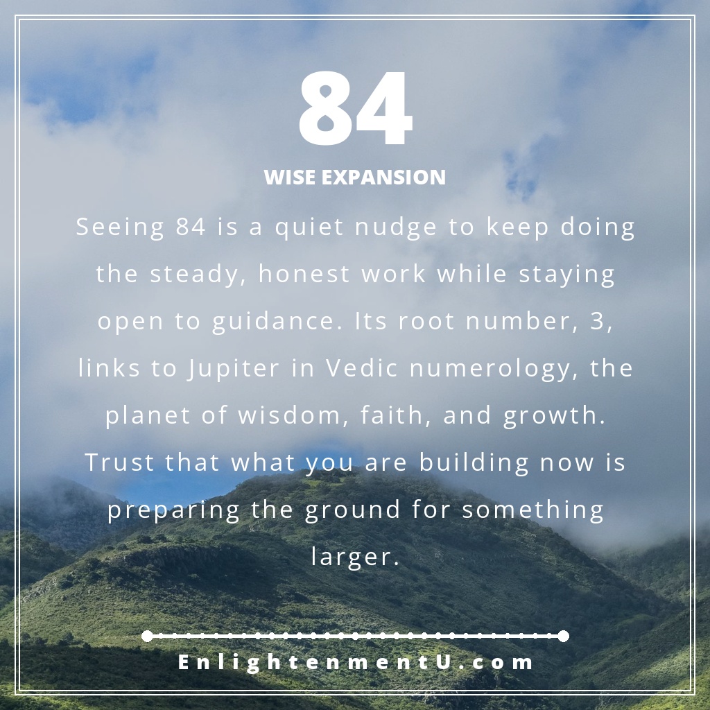 Meaning of seeing 84 angel number