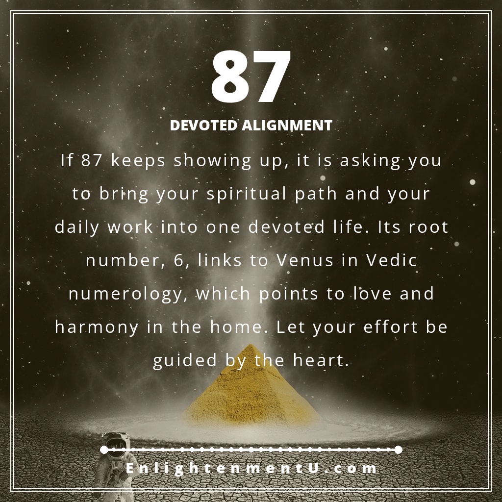 Meaning of seeing 87 angel number
