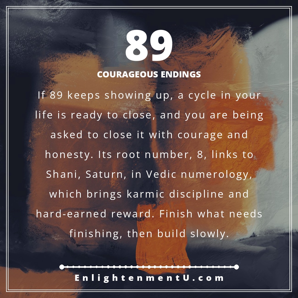 Meaning of seeing 89 angel number
