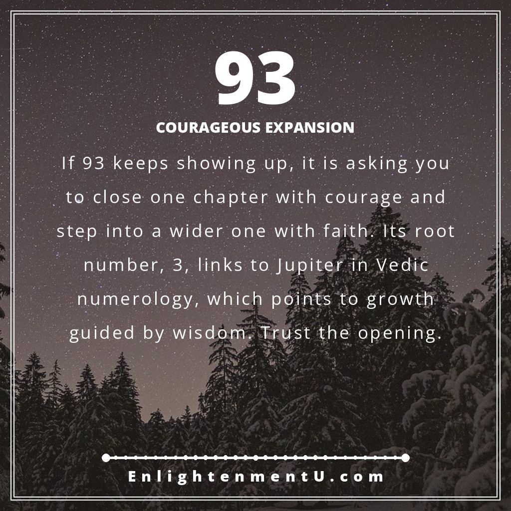 Meaning of seeing 93 angel number