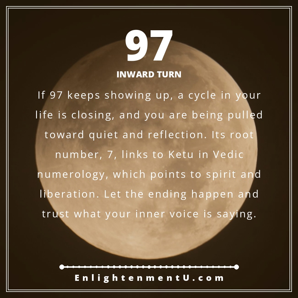 Meaning of seeing 97 angel number