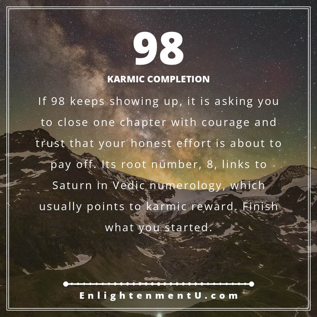 Meaning of seeing 98 angel number